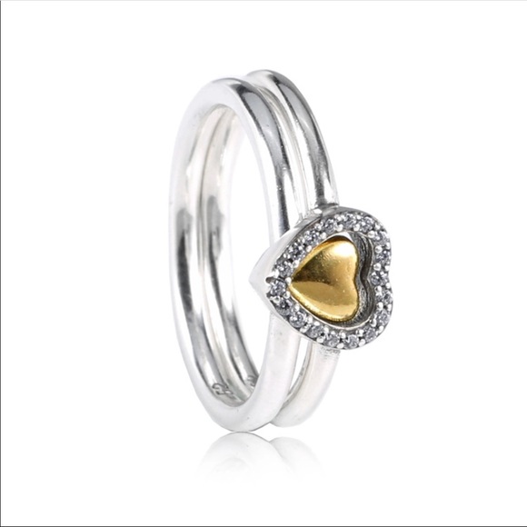 PANDORA Double Stack Love Ring - Picture 2 of 5